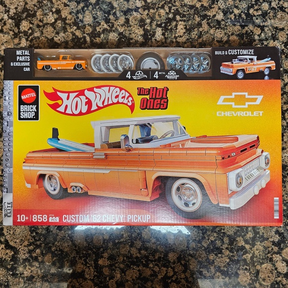 Brick Shop Hot Wheels Custom 62 Chevy Pickup Hot Ones Building Toy Kit w/ Truck - Picture 6 of 9
